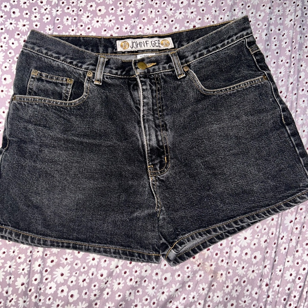 John F Gee Black Denim Shorts